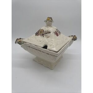 Vintage Mason's  FRIARSWOOD  Ironstone SQUARE SOUP TUREEN Large